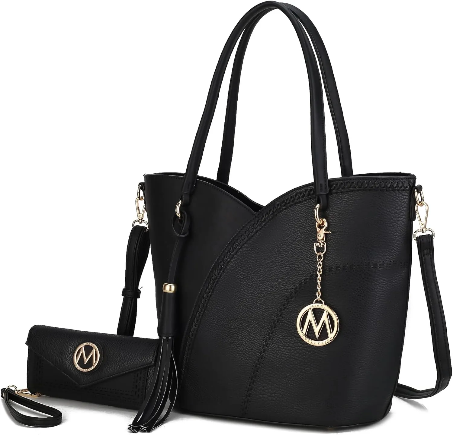 MKF Collection Tote Bag With Wristlet Wallet for Women,Vegan Leather Set Handbag Purse, Top-Handle 2 Pieces By Mia K