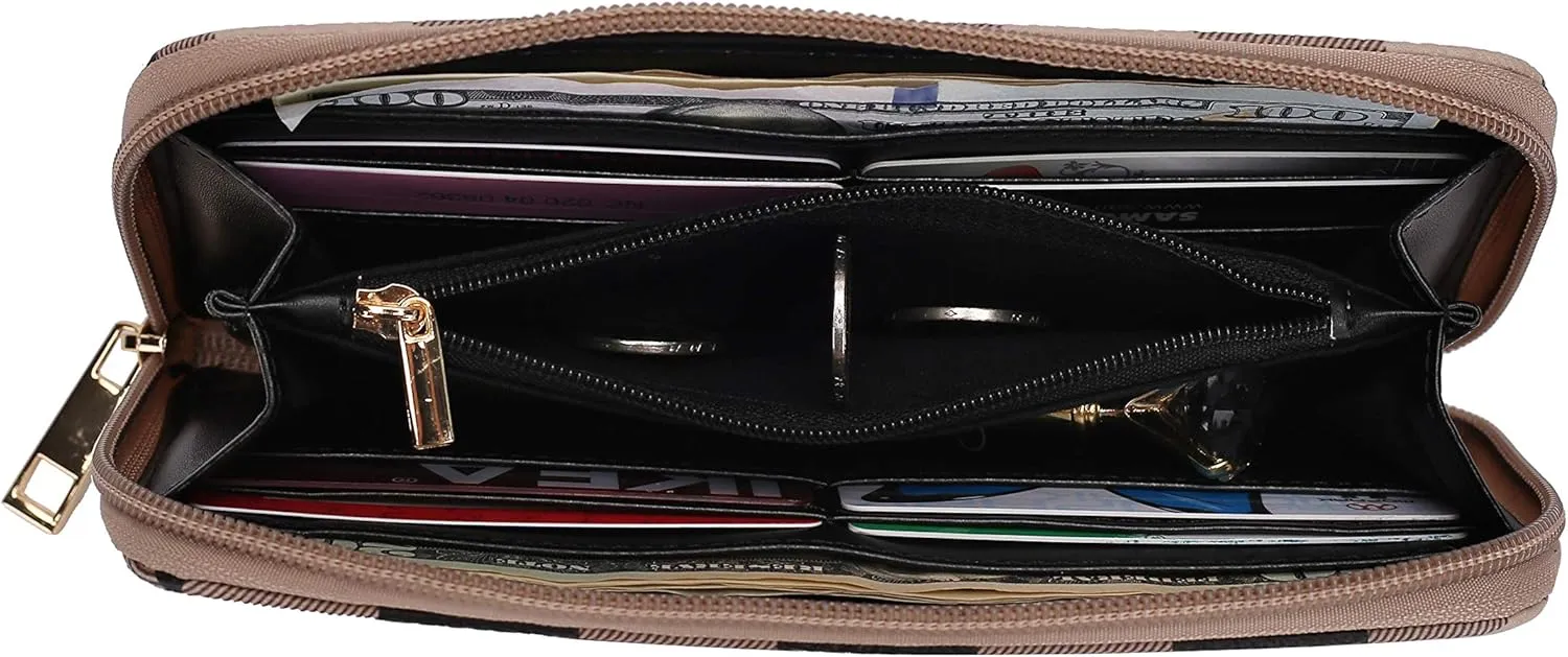 MKF Collection Women's Tote Bag With Wristlet Wallet Bag, Solid Vegan Leather Handbag Purse Set by Mia K