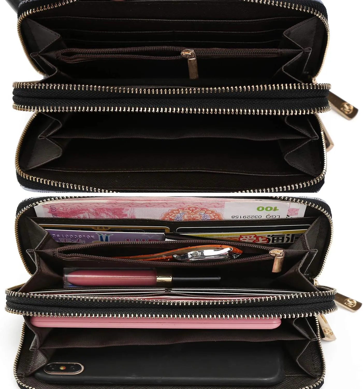 MKF Collection Wristlet Wallet for Women, Small Vegan Leather Credit Card Holder with Zipper Coin Pocket Wallet Purse Handbag By Mia K