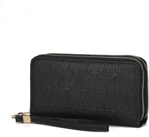 MKF Collection Wristlet Wallet for Women, Small Vegan Leather Credit Card Holder with Zipper Coin Pocket Wallet Purse Handbag By Mia K