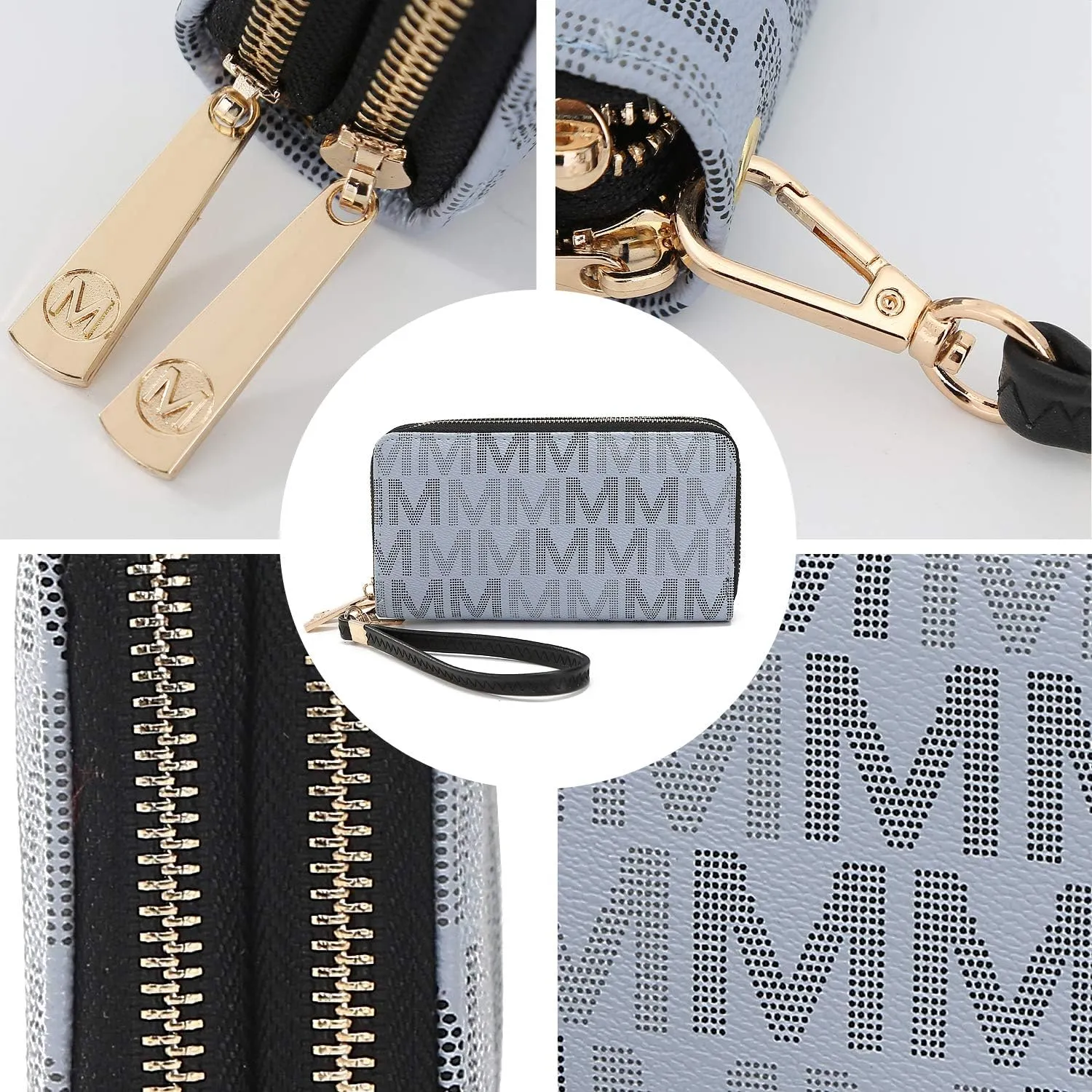 MKF Collection Wristlet Wallet for Women, Small Vegan Leather Credit Card Holder with Zipper Coin Pocket Wallet Purse Handbag By Mia K