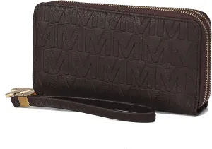 MKF Collection Wristlet Wallet for Women, Small Vegan Leather Credit Card Holder with Zipper Coin Pocket Wallet Purse Handbag By Mia K