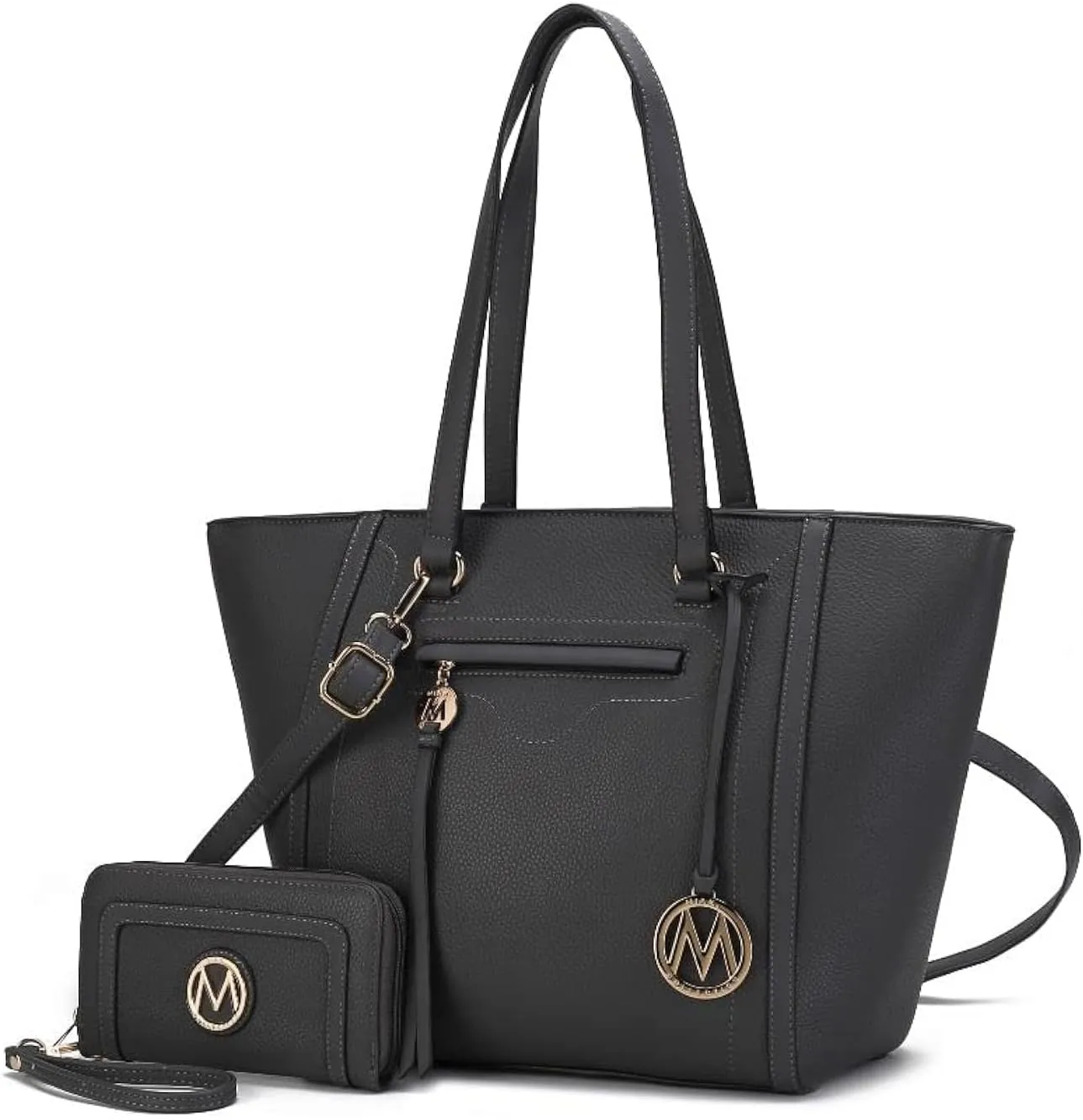 MKF Crossbody Tote Bag for Women & Wristlet Purse Set – PU Leather Top-Handle Satchel Shoulder Handbag