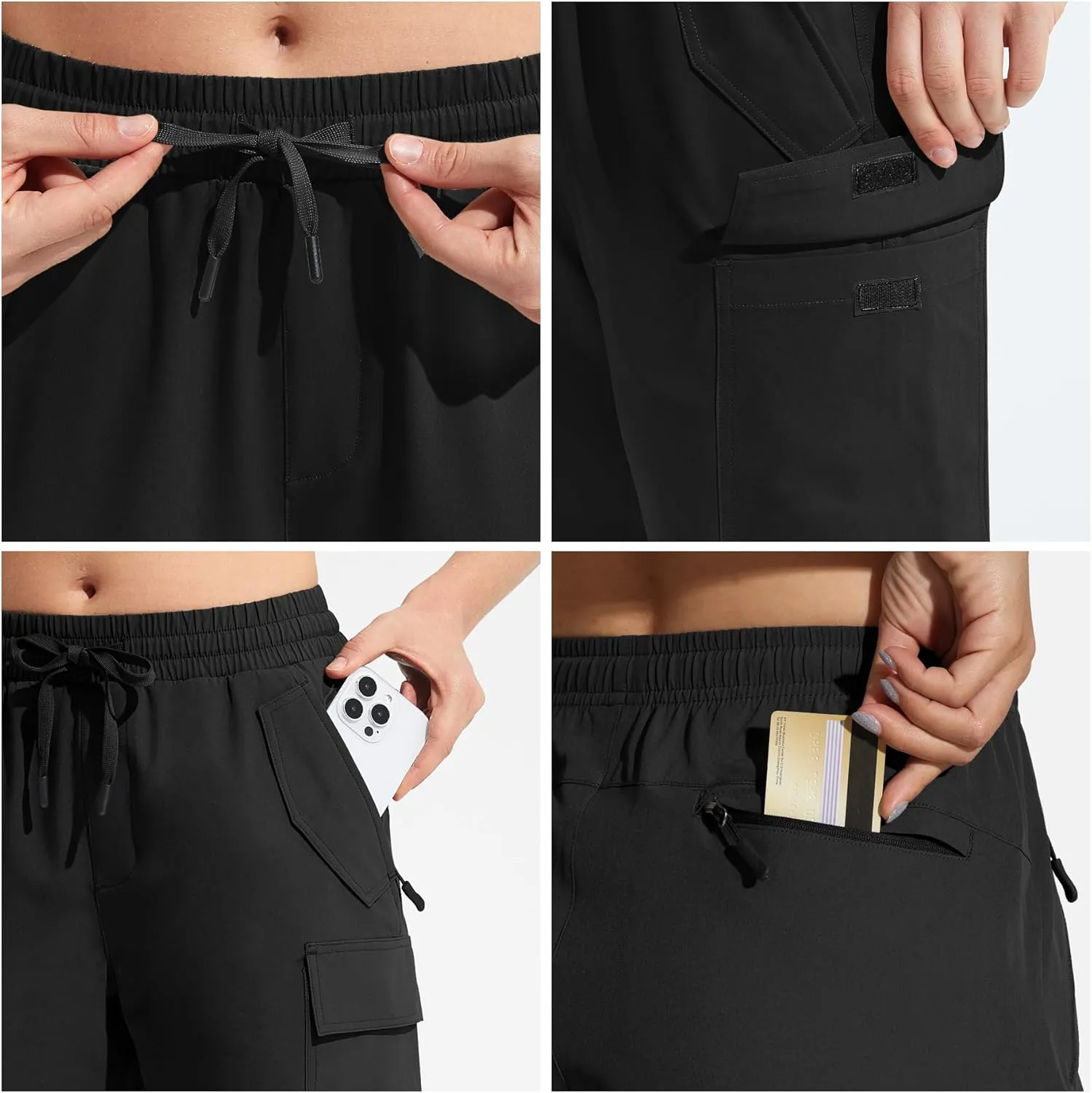MOCOLY Womens Hiking Cargo Shorts 8" Quick Dry Lightweight Golf Shorts for Camping Travel Athletic with Zipper Pockets