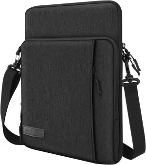 MoKo 12.9 Inch Tablet Sleeve Bag Carrying Case with Pockets Fits 13 Inch New iPad Pro M4 & Air M2 2024, iPad Pro 12.9 M2&M1, Surface Laptop Go 12.4", Galaxy Tab S8 /S9  12.4", Black & Gray