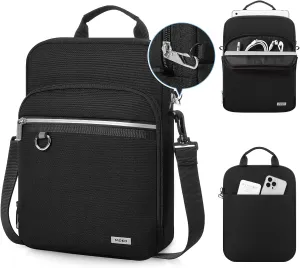 MoKo 9-11 Inch Anti-Theft Tablet Sleeve Bag for iPad Pro 11, iPad 10th 10.9, iPad 10.2 9/8/7th, iPad Air 5/4th 10.9, iPad 9.7, Tablet Carrying Case with 4 Compartments & Pockets, Black