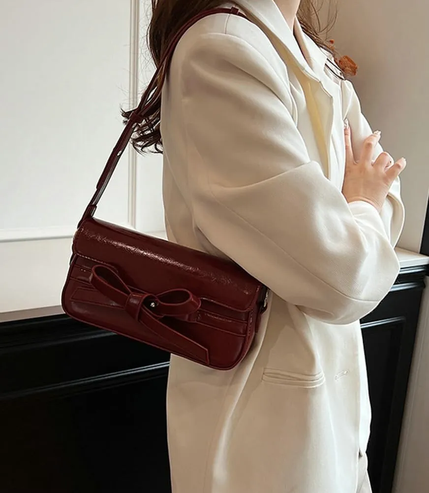 Molodo Shoulder Bags for Women 2024 Bow Purse Women's Crossbody Handbags Versatile Trending Purses Aesthetic Underarm Bag