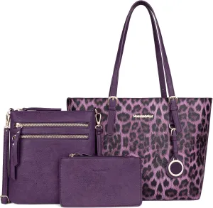 Montana West Purses for Women Tote Bag 3Pcs Set Leopard Print Satchel Handbags