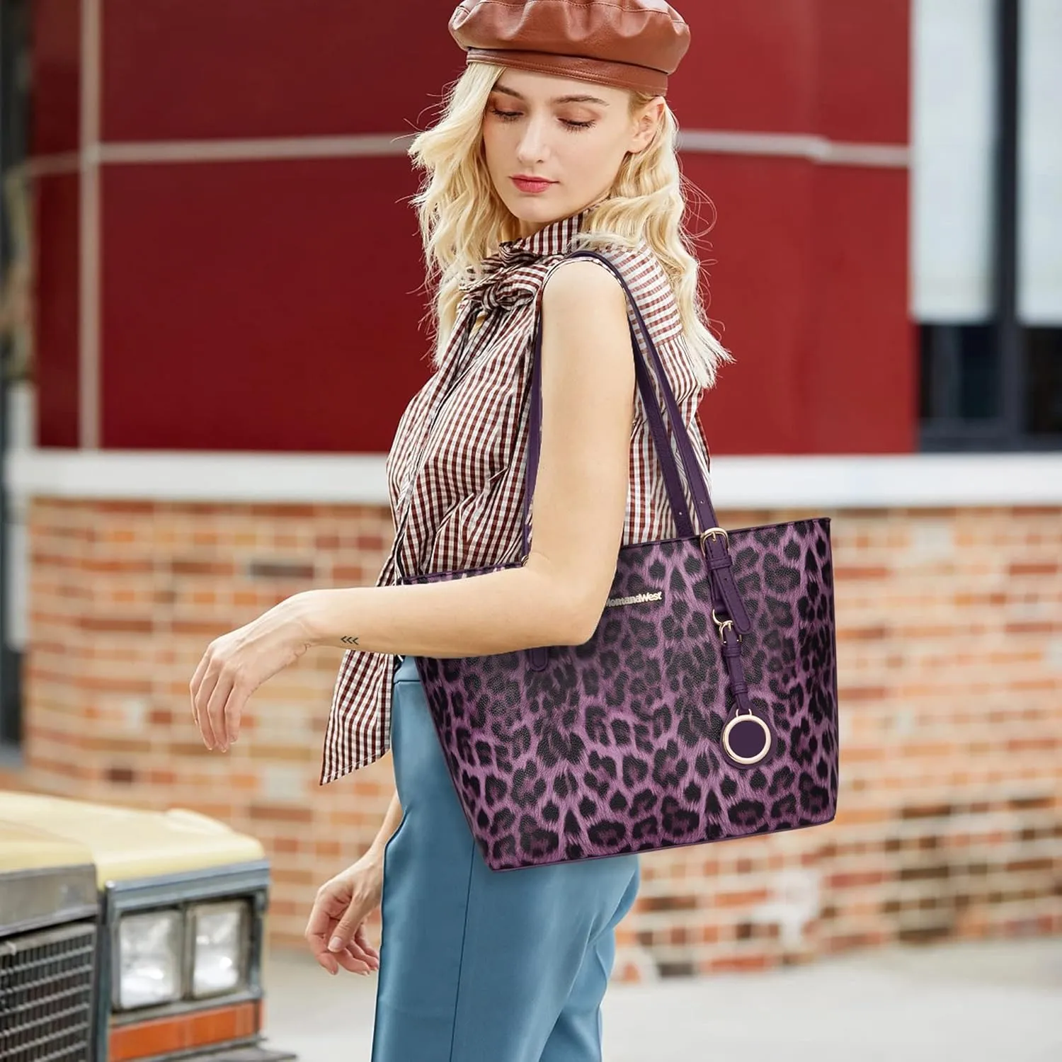 Montana West Purses for Women Tote Bag 3Pcs Set Leopard Print Satchel Handbags