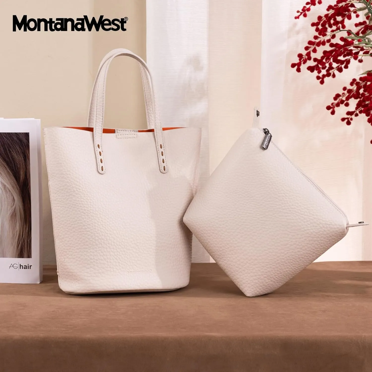 Montana West Small Bucket Purses for Women Top Handle Purses and Satchel Handbags with Cosmetic Bag