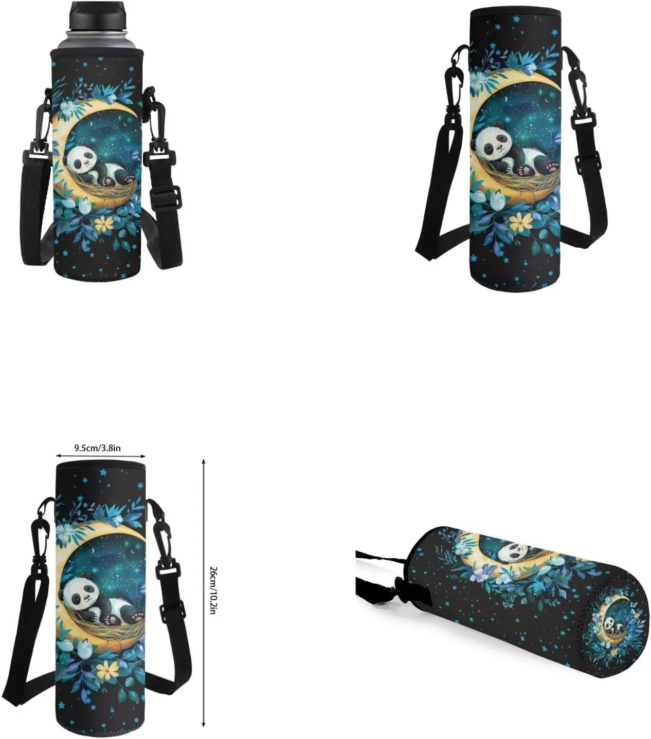Moon Panda Bookbags for 6th Grade Girls Backpack and Lunch Box Set Lightweight School Bags for Girls Elementary Backpacks with Pencil Purse Bottle Sleeve Back to School Gifts