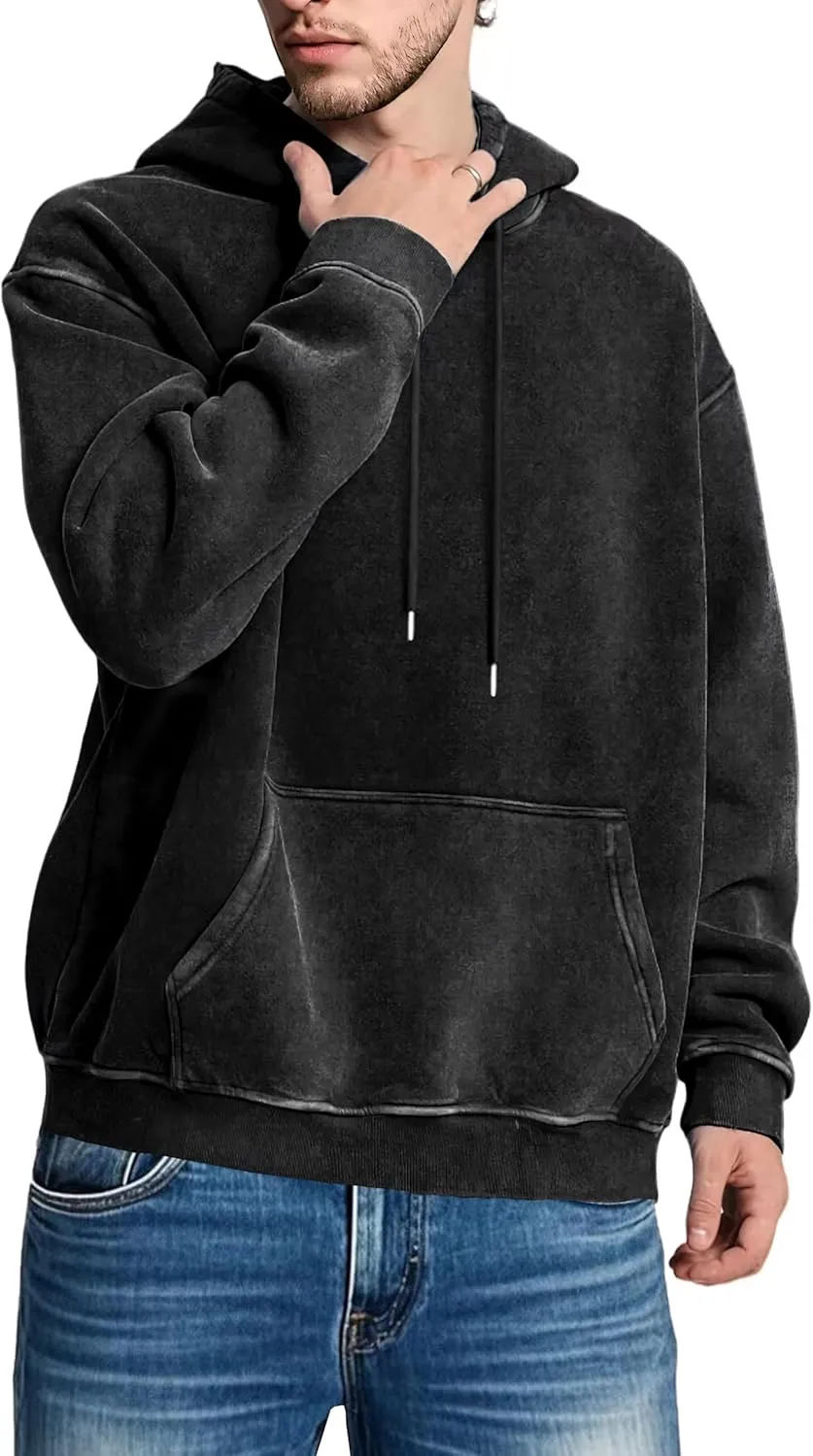 MOONCOLOUR Men's Fashion Novelty Color Block Hoodies Long Sleeve Fleece Hooded Pullover Sweatshirts with Pockets