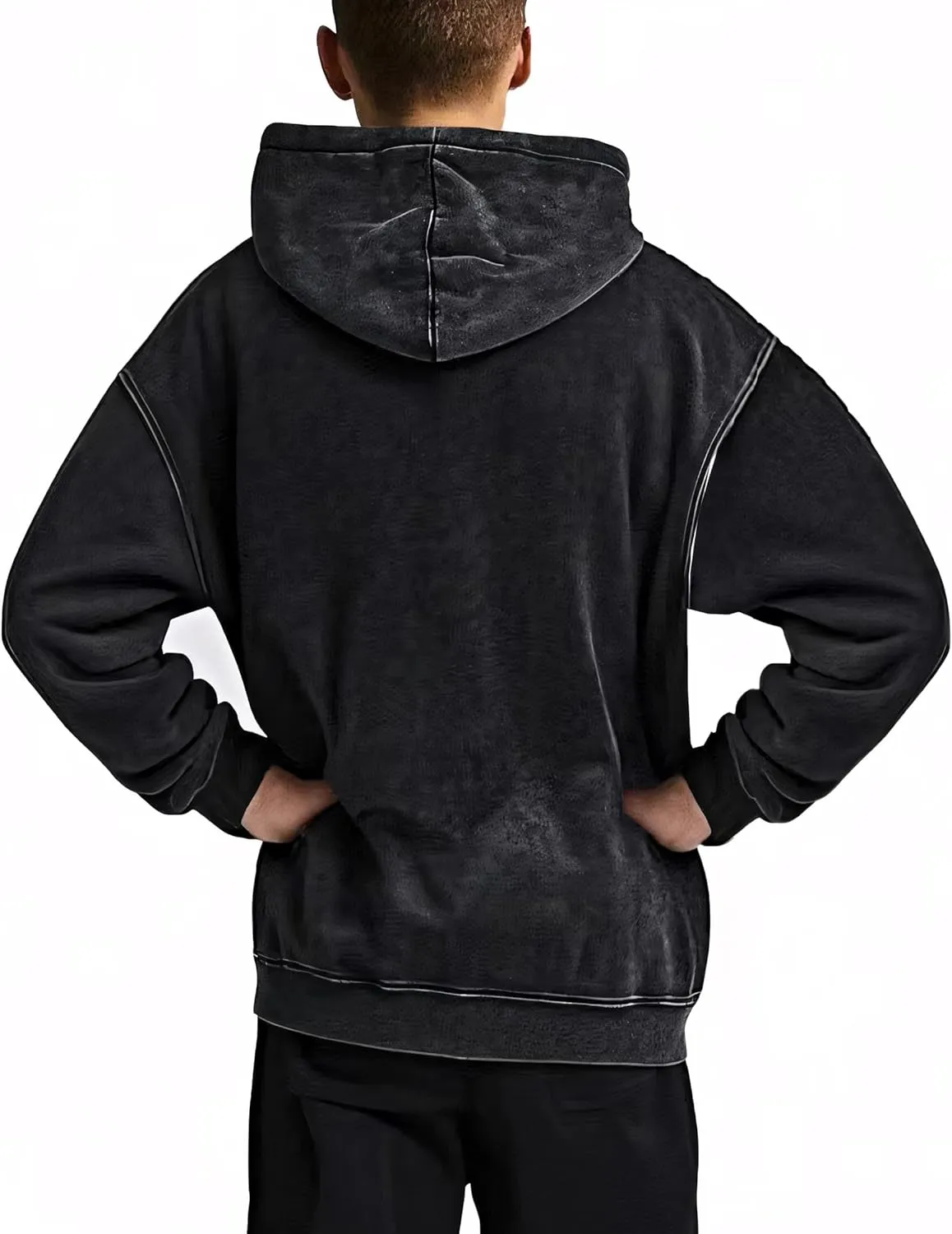 MOONCOLOUR Men's Fashion Novelty Color Block Hoodies Long Sleeve Fleece Hooded Pullover Sweatshirts with Pockets