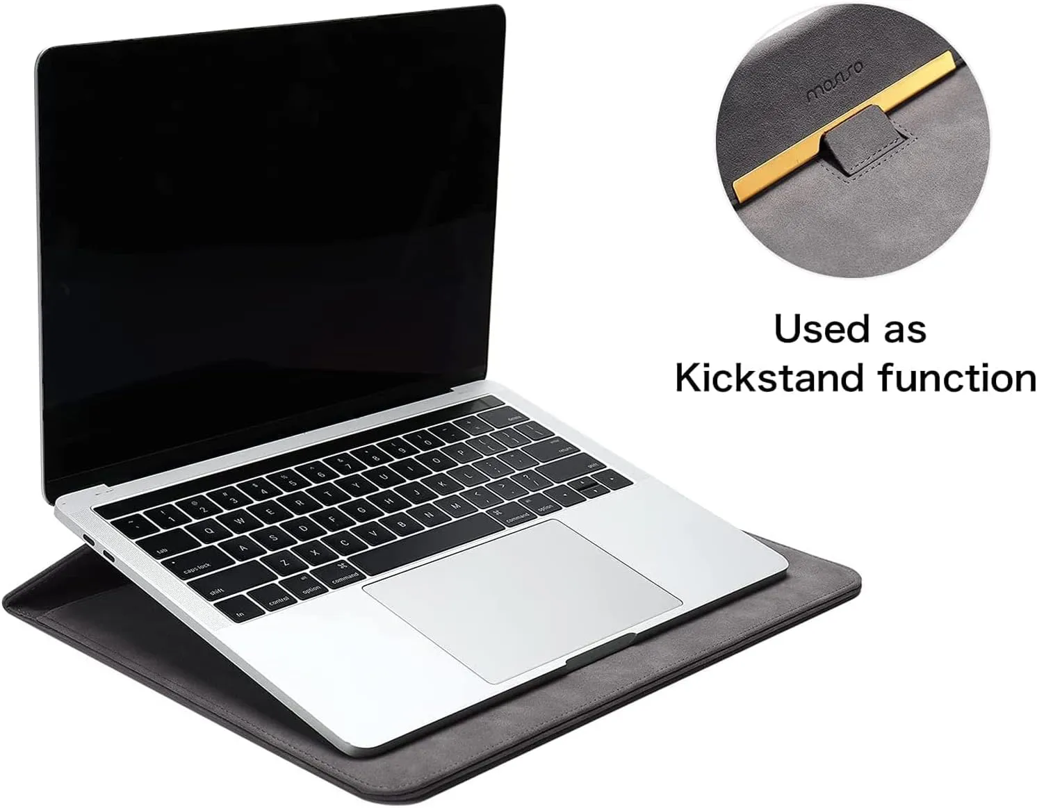 MOSISO Laptop Case 13.3 inch, 13-13.3 inch Laptop Sleeve Compatible with MacBook Air/Pro 13 / Pro 14, HP Dell ASUS Lenovo Notebook, Matte PU Leather Flap Case with Small Bag, Gray