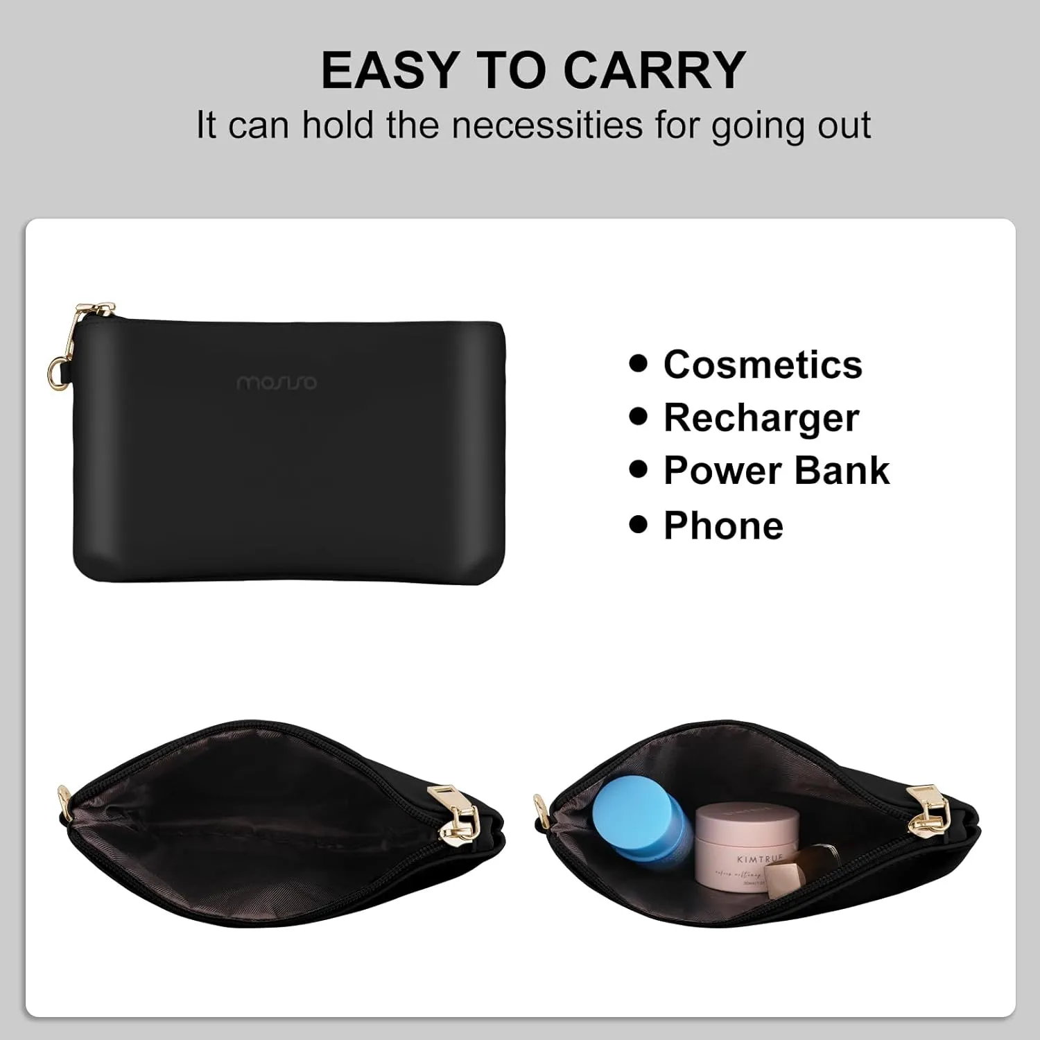 MOSISO Laptop Tote Bag for Women, 15.6 inch PU Leather Work Laptop Bag with Flap Buckle & Clutch Purse, Large Capacity Computer Shoulder Handbag for Casual Business Travel, Black