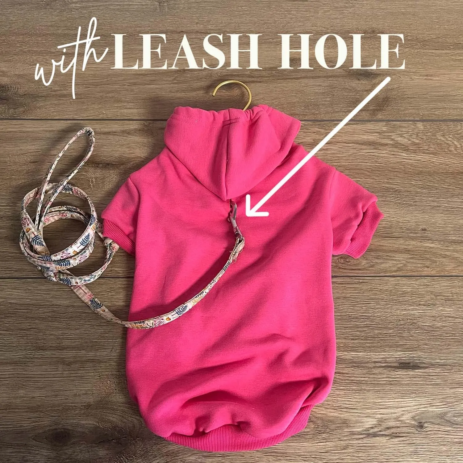 Mr. Steal Your Girl Valentine's Day Pullover Fleece Lined Dog Hoodie with Leash Hole (Red Hooded Sweatshirt)