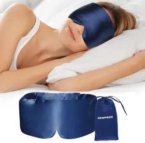Mulberry Silk Sleep Mask for Side and Back Sleepers, Blackout Eye Mask for Sleeping for Women Men with Adjustable Wide Band, Comfortable Soft Pressureless Eye Cover for Sleeping in Large Size