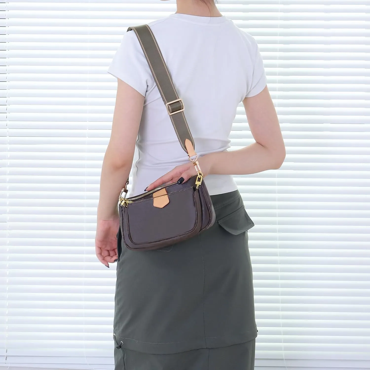 Multi Pochette Accessories Replacement Crossbody Strap Adjustable Wide Canvas Strap for LV Purse Shoulder Bags