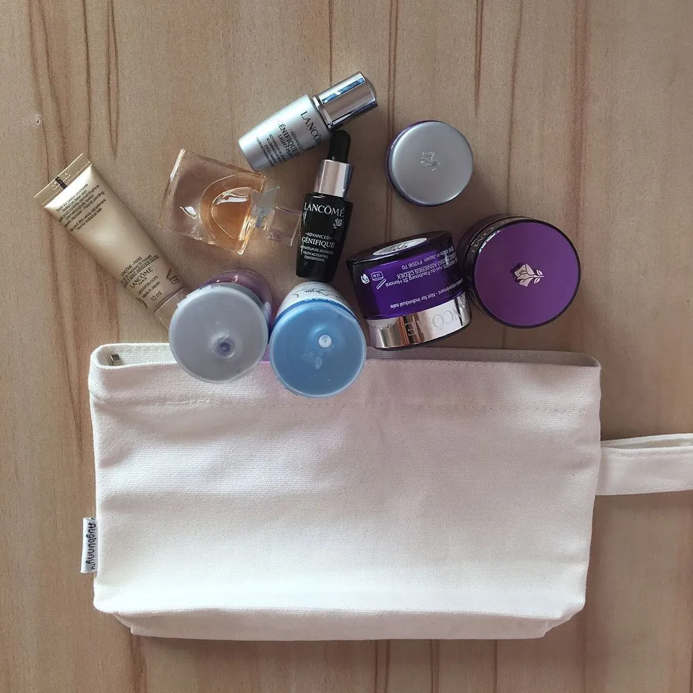 Multi-purpose Cotton Canvas Zipper makeup Bag Pouch 4-pack