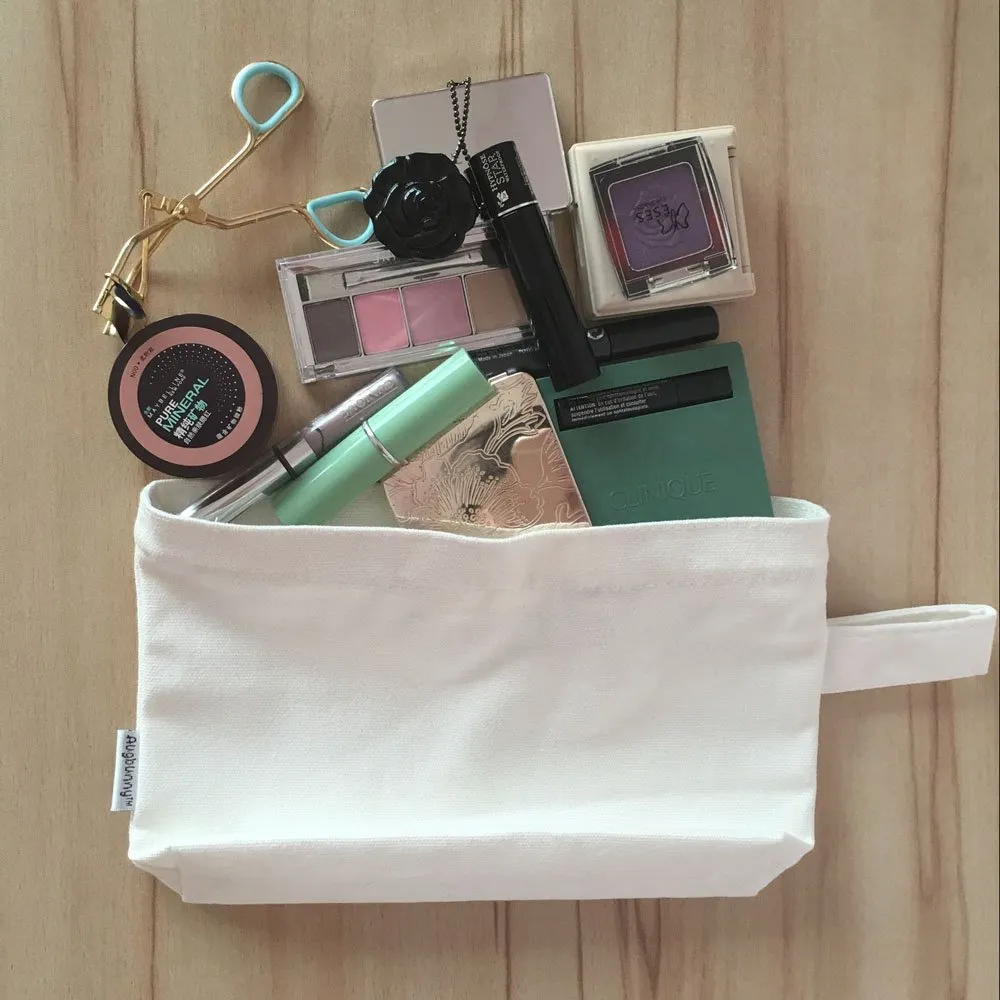 Multi-purpose Cotton Canvas Zipper makeup Bag Pouch 4-pack