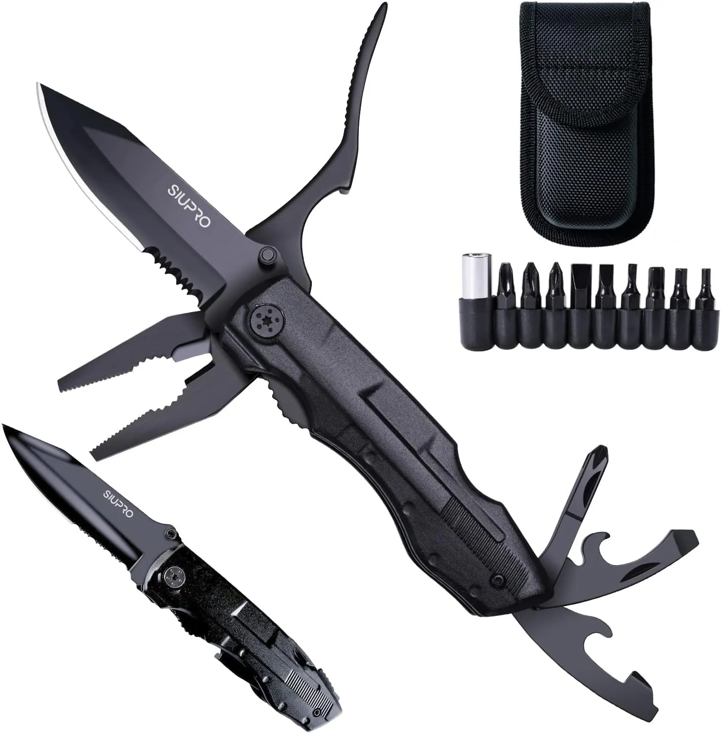 Multitool Pocket Knife for Men, Tactical Folding Multi Tool, Multipurpose Utility Plier Set, Dad Gifts for Fathers Day, Camping, Survival, Hiking Gear Kit