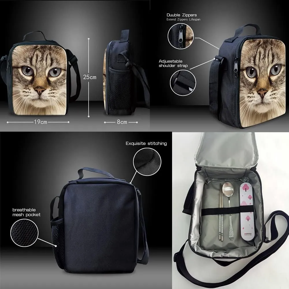 Mumeson Horse Sunflower Backpacks Set for Women Girls Teen School Big Capacity Bookbag Rucksack School Bags with Insulated Lunch Bag and Small Pencil Case 3 Piece Back to School Supplies Set