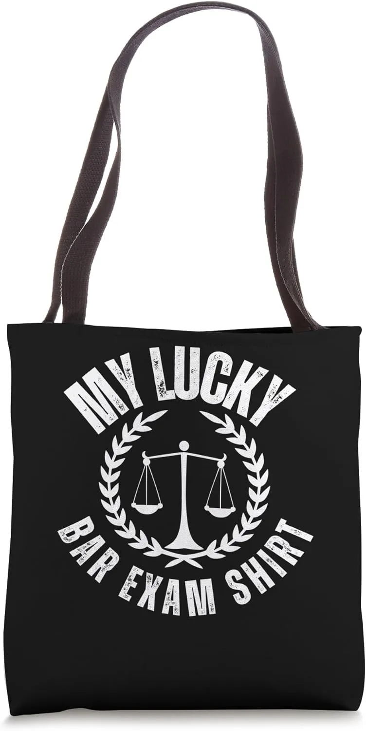 My Lucky Bar Exam Funny Law School Graduation Tote Bag