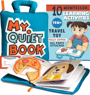 My Quiet Book - Toddler Travel Car Plane Airplane - No Parts to Get Lost - Activity Montessori Board Book, Travel Toys for Toddlers 1-3, Gifts for 1 2 3 4 Year Old Girl, Birthday Gifts Toys Age 2-4