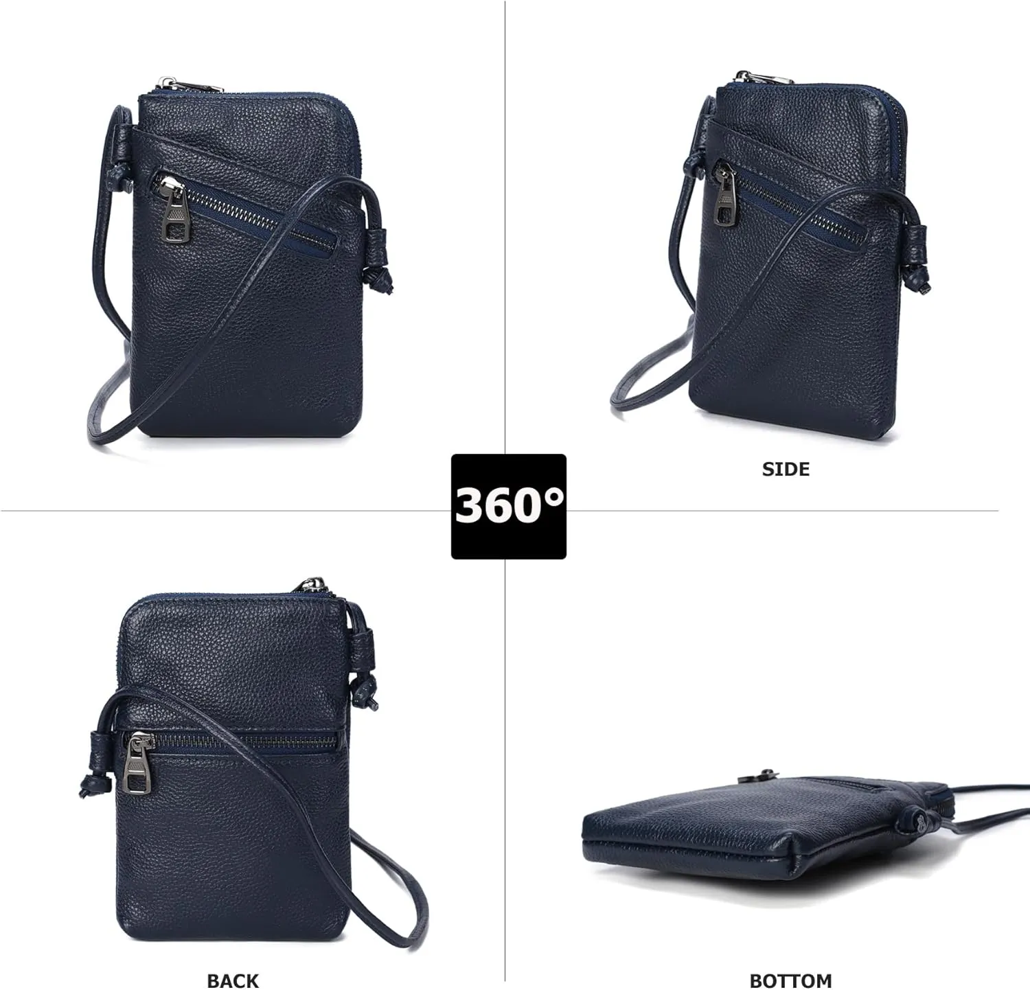 myfriday Genuine Leather Small Crossbody Purses for Women Universal Mini Cell Phone Purse - Small/Large Size Option