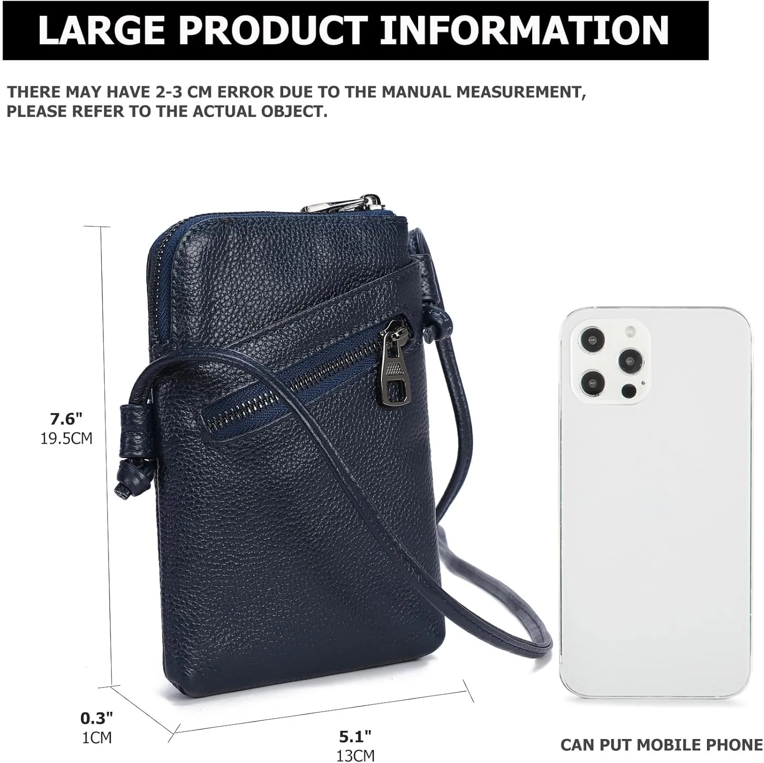 myfriday Genuine Leather Small Crossbody Purses for Women Universal Mini Cell Phone Purse - Small/Large Size Option