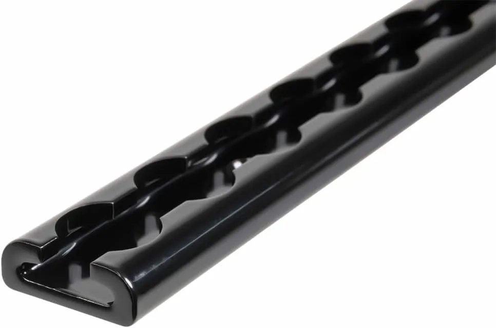 Mytee Products 8 Pack Heavy Duty Aluminum 1ft L-Track Trailer Tie Down Rail for Enclosed, Utility Trailers, Cargo Vans, Truck Beds, Securing Motorcycles, ATVs, Dirt Bikes - 2,225 lbs BS - Black