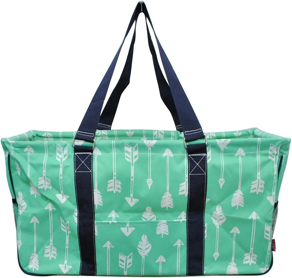 N. Gil All Purpose Open Top 23" Classic Extra Large Utility Tote Bag 3 (Arrow Mint Green), X-Large