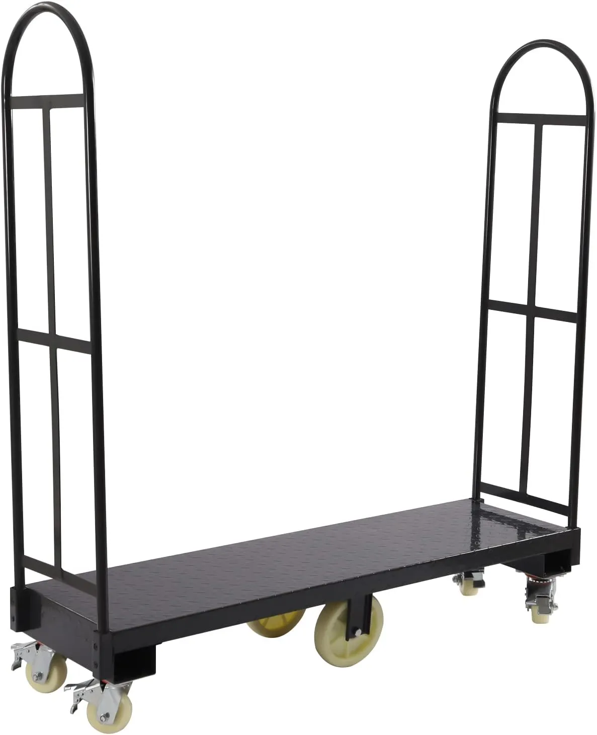 Narrow Aisle U-Boat Platform Truck Dolly, 16 x 65 Heavy Duty Utility Cart with Thick Steel Deck, Premium Hand Truck Can Hold Loads Up to 2,000 Pounds | Hand Cart with Removable Handles