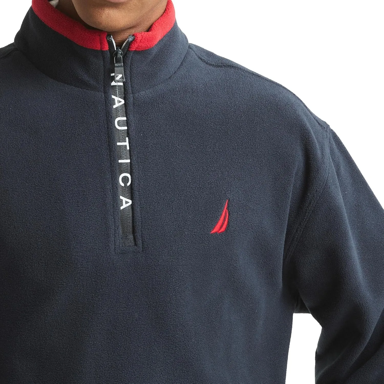 NAUTICA Men's Solid 1/4 Zip Fleece Sweatshirt