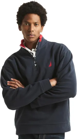 NAUTICA Men's Solid 1/4 Zip Fleece Sweatshirt