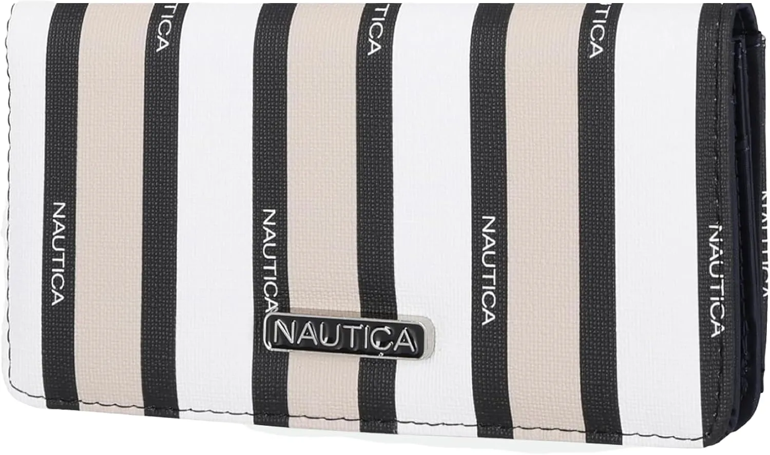 Nautica Seaside Slim Womens Wallet RFID Blocking Credit Card Holder, Coin Purse, Checkbook Organizer Clutch, Small Vegan Leather Wallet for Travel, Multi Stripe