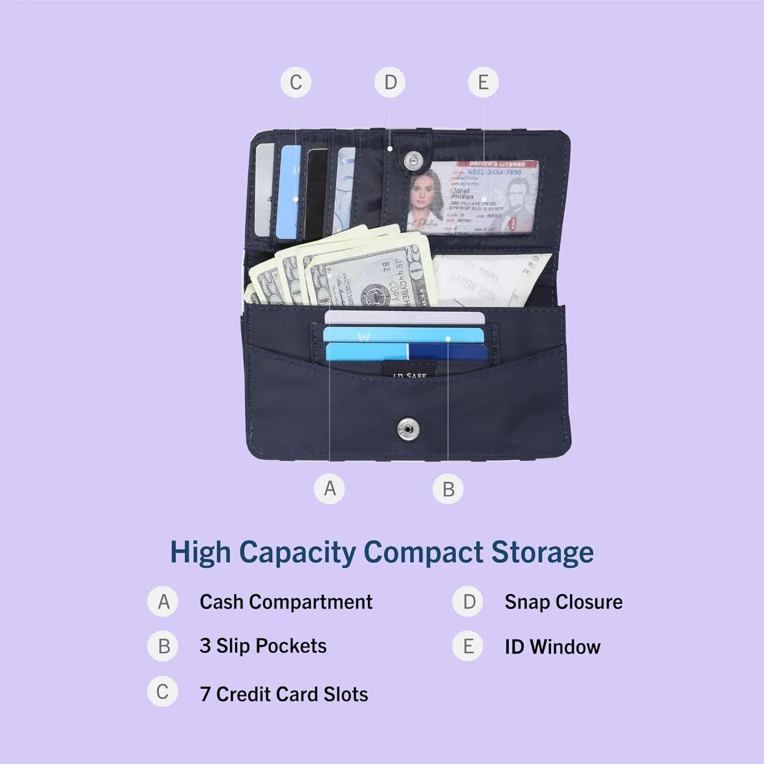Nautica Seaside Slim Womens Wallet RFID Blocking Credit Card Holder, Coin Purse, Checkbook Organizer Clutch, Small Vegan Leather Wallet for Travel, Multi Stripe