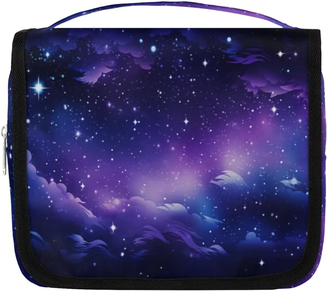 Nebula Explosion Hanging Travel Toiletry Bag Kit Makeup Case Cosmetics Organizer Galaxy Toiletry Bag for Women Make up Accessories Shampoo Body Cream Brushes Set
