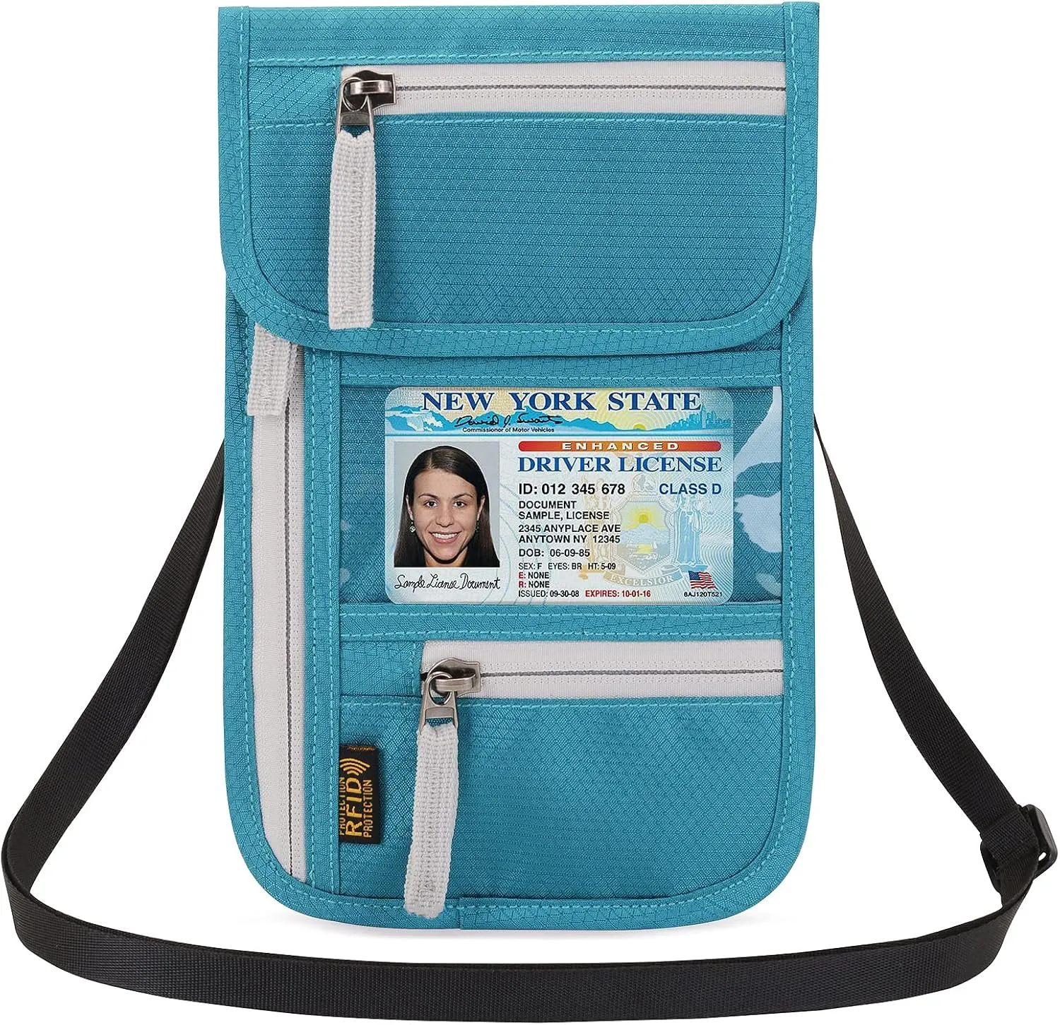 Neck Wallet Lightweight RFID Blocking Waterproof Travel Pouch for Women Men