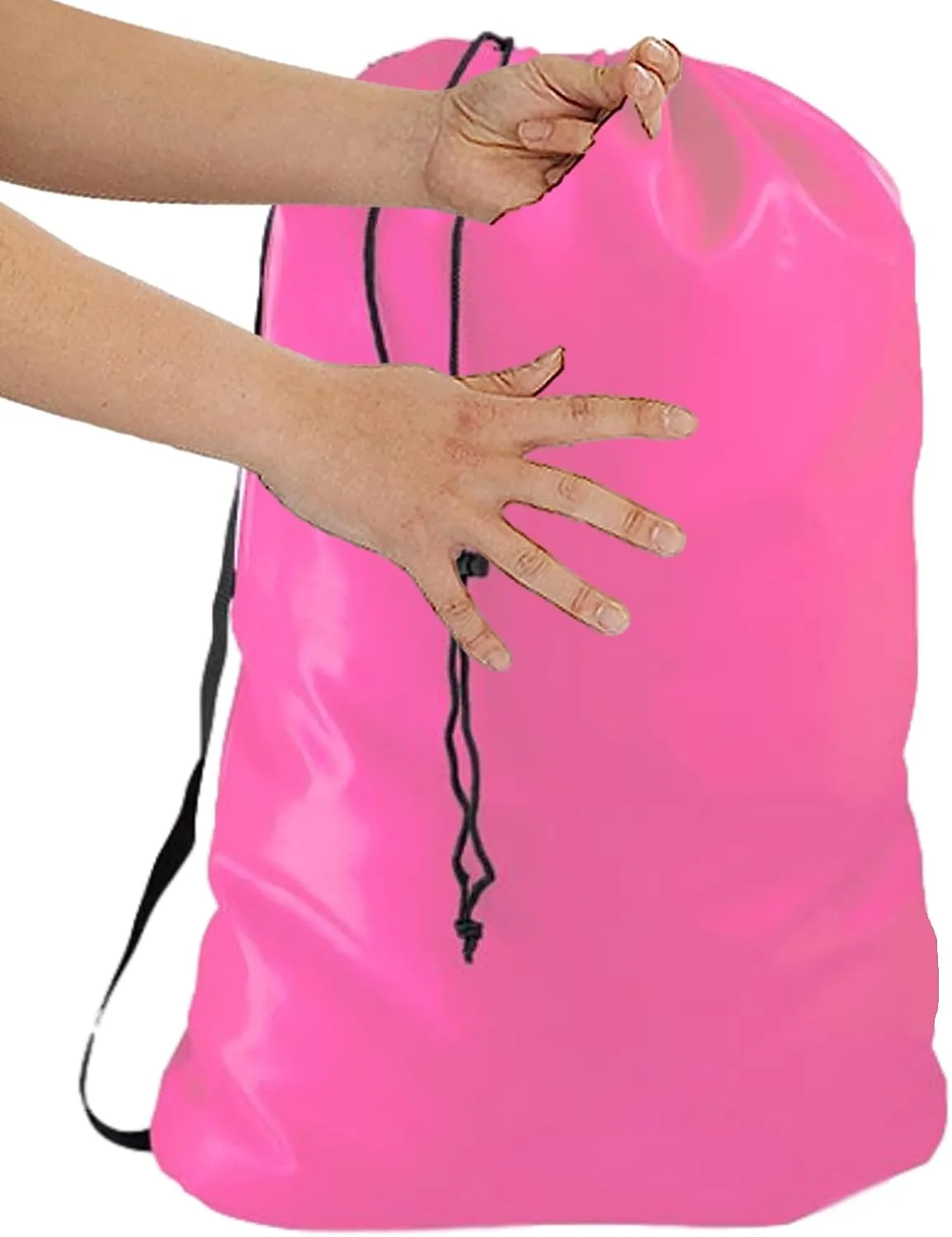 NEON PINK Heavy Duty Laundry Bag w/Shoulder Strap by Ultra Essentials, XXL 30" X 40" Tear Resistant Utility Bags, Dorm Hamper, Camping Tent, Sports Ball, Clothes, Yarn Storage