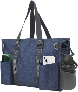 NGIL Utility Water Resistant Zippered Lined Tote Bag,Multi Pocket Organizer, Work Tote Bags for Women, Nurse Tote,Nurse Gift