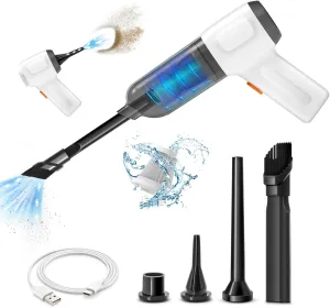 NICE BUDDY Car Vacauum-Mini Handheld Cordless Vacuum Cleaner, Handheld Portable Rechargeable 3 in 1 Dust Buster Air Blower Hand Pump 6000PA Hand Vacuum High Power for Keyboard Inflate Deflate