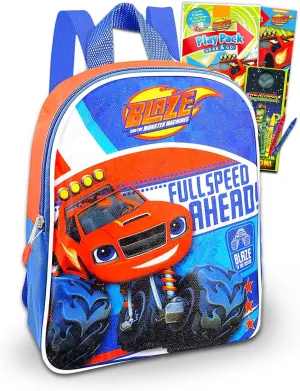 Nick Shop Blaze And The Monster Machines Mini Backpack ~ 3 Pc Bundle With 11 Blaze School Bag Preschool monster truck mini backpack monster truck backpack toddler boys