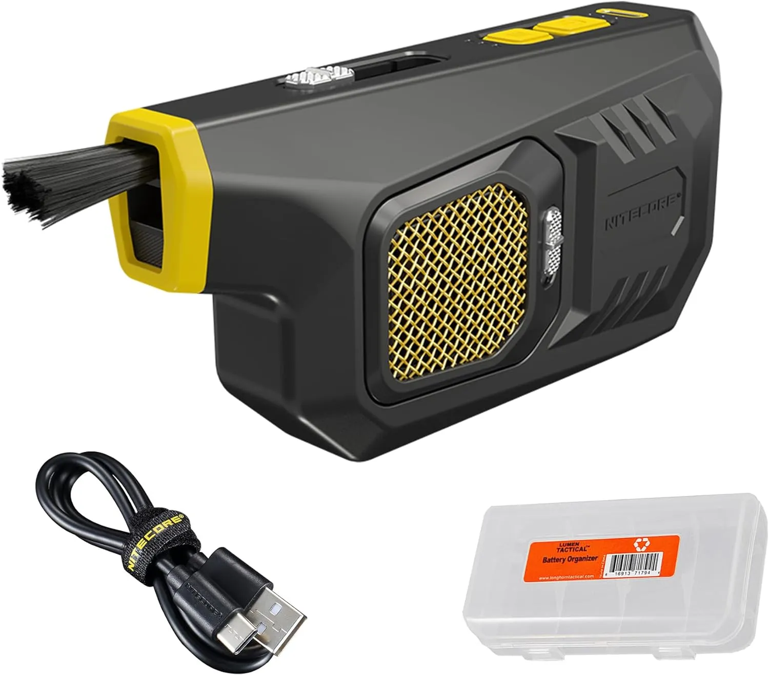 Nitecore BB21 Portable Air Blower for Cameras, Computers and Electronics, Fast Charging USB-C Rechargeable, 30,000 RPM Electric Compressed Air Duster with Organizer