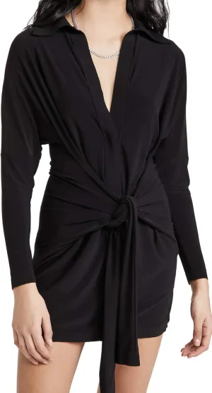 Norma Kamali Women's Mini Tie Front Dress
