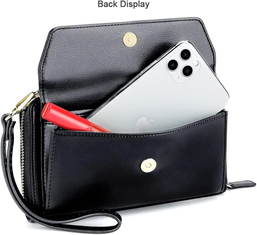 nuoku Wallets for Women Credit Card Slots with RFID Blocking Large Capacity Wristlet
