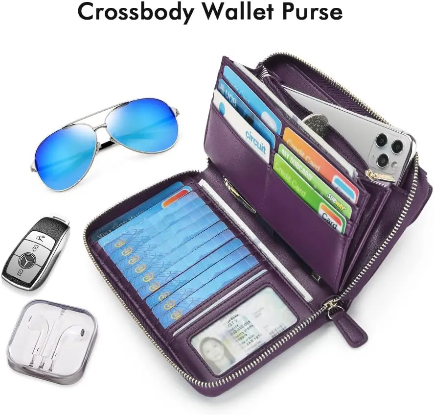 nuoku Wallets for Women Credit Card Slots with RFID Blocking Large Capacity Wristlet