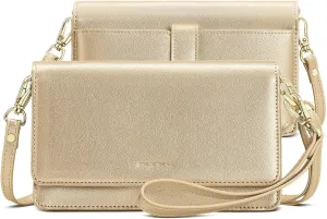 nuoku Women Small Crossbody Bag Cellphone Purse Wallet with RFID Card Slots 2 Straps