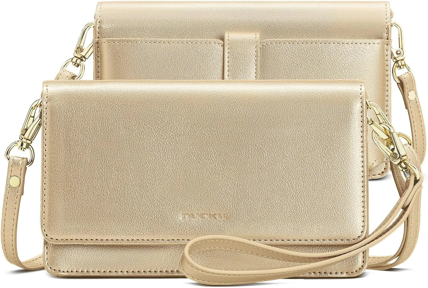 nuoku Women Small Crossbody Bag Cellphone Purse Wallet with RFID Card Slots 2 Straps