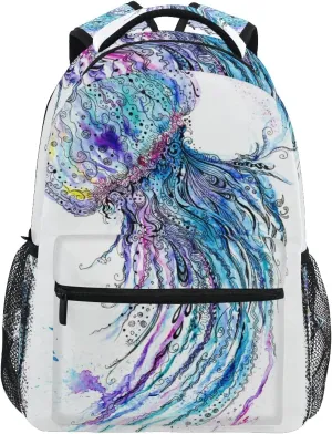 Ocean Jellyfish School Backpack Bookbag for Boys Girls Teens Casual Travel Bag Computer Laptop Daypack
